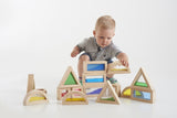 Sensory Block Set / Educational wooden building blocks / 16 pcs