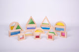 Sensory Block Set / Educational wooden building blocks / 16 pcs