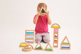 Sensory Block Set / Educational wooden building blocks / 16 pcs