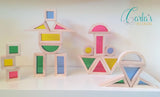 Rainbow Block Set / Creative acrylic building blocks / 24 pcs