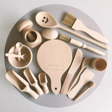 Wooden Board & Child-friendly wooden knife / Montessori Kitchen Play Set