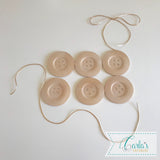 Natural Wooden Extra Large Buttons, Threading Activity Set
