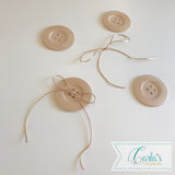 Natural Wooden Extra Large Buttons, Threading Activity Set