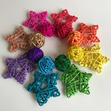 Rainbow wicker stars and balls