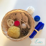 Montessori Themed Baby Sensory Basket - 15 objects
