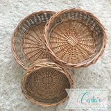 Natural willow round basket / tray
