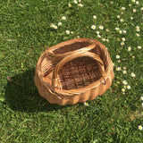 Wicker Oval Shopping Basket with Swing Handles / Child’s Swing Handled Coracle