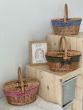 Check Oval Picnic Basket - Red