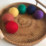 Rainbow Wool Balls 5cmD / Set of 6
