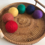 Rainbow Wool Balls 5cmD / Set of 6