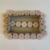Montessori wood slices numbers 1-20 + maths symbols / Educational wooden toys CE certified