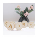 Wooden UPPERCASE & lowercase Alphabet discs / 34 pcs / Montessori Educational CE certified ABC wood slices