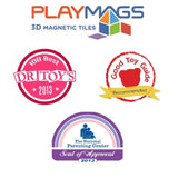 Playmags 150 Piece Set / Super Durable Magnetic Tiles