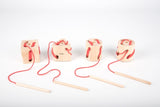 Wooden Lacing Shapes - 4 pcs