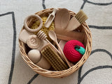 Carla’s Treasure Basket with 15 sensory-rich objects