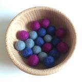 Cool Felted Balls - Set of 10 pompoms - each 20mmD