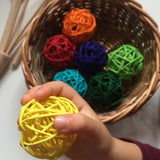 Rainbow Wicker Balls / Set of 7