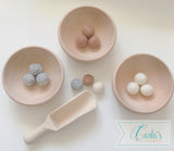 Grey Felted Balls - 10 pieces - 20mm pompoms