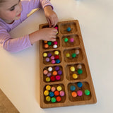 10 Compartments Montessori Counting Tray / 1-10 Number Section Tray with Wooden Stylus