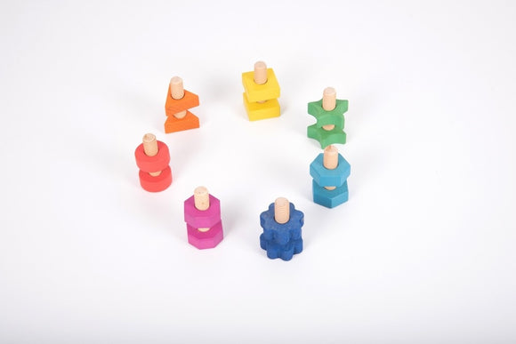Rainbow wooden nuts & bolts