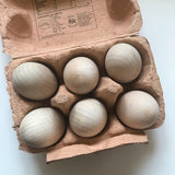 Wooden eggs - Set of 6 / Outlet