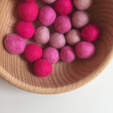 Shades of Pink Felted Balls - 10 pieces- 20mmD each pompom