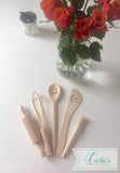 Mother’s Day Baking Set / wooden kitchen utensils
