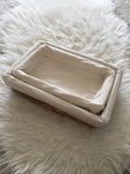 Montessori Presentation Tray / Lined Rectangular Willow Baskets