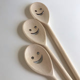 Large Wooden Spoon / Smiley Face Shaped Spoon 30cm