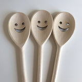 Large Wooden Spoon / Smiley Face Shaped Spoon 30cm