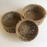 Round Seagrass Baskets - Set of 3 / Outlet