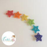 Rainbow Rattan Stars / Set of 6