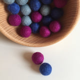Cool Felted Balls - Set of 10 pompoms - each 20mmD