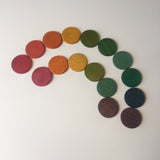 Carla’s Treasure Rainbow Counters / Organic Wood Coins / Loose Parts