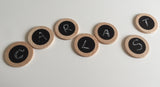 Blackboard / Vinyl Wood Coins