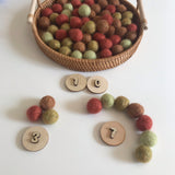 Autumnal Wool Balls 2cmD