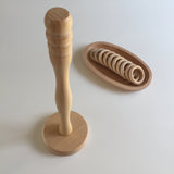 Natural wooden kitchen towel roll holder / DYI stacking toy 4