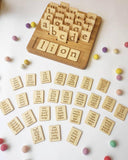 Wooden Double-Sided Board/Stand with Lowercase Letter Cards / Alphabet Set