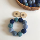 Shades of Blue Wool Balls 2cmD