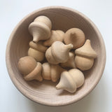 Wooden Acorns - set of 10 / Outlet