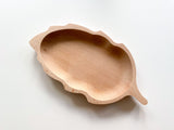 Leaf shaped wooden tray