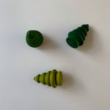 Green Wooden Tree Peg Dolls - Set of 3