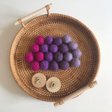 Shades of Purple Wool Balls 2cmD