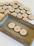 Wooden UPPERCASE & lowercase Alphabet discs / 34 pcs / Montessori Educational CE certified ABC wood slices