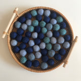 Shades of Blue Wool Balls 2cmD