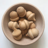 Wooden Acorns - set of 10 / Outlet