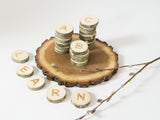 Wooden UPPERCASE & lowercase Alphabet discs / 34 pcs / Montessori Educational CE certified ABC wood slices