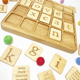 Wooden Double-Sided Board/Stand with Lowercase Letter Cards / Alphabet Set