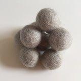 Grey Felted Balls - 10 pieces - 20mm pompoms