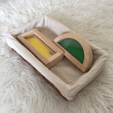 Montessori Presentation Tray / Lined Rectangular Willow Baskets